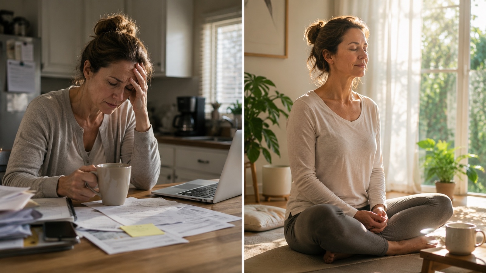 woman over 40 stressed cortisol belly fat