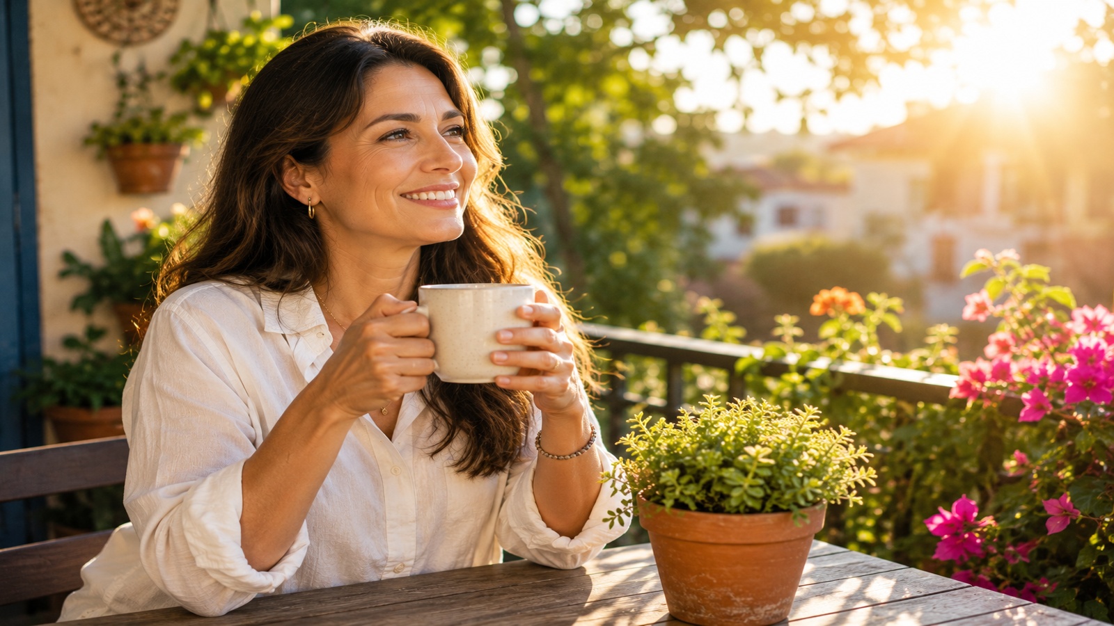 woman morning sunlight habit 30 day challenge over 40