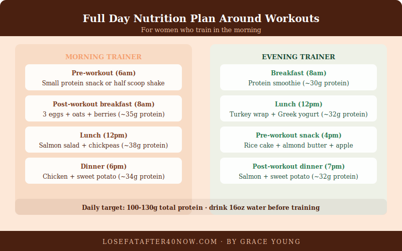 full day nutrition plan workout at 40 infographic